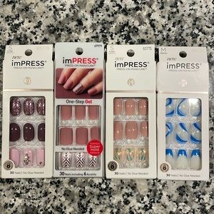 4 pairs impress press on nails